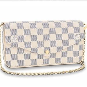 LV Felicie White Canvas Cross Body Bag